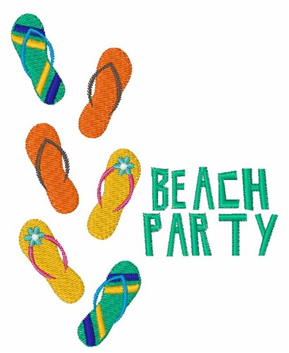 Beach Party Machine Embroidery Design