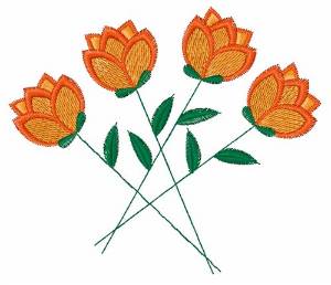 Picture of Orange Flowers Machine Embroidery Design