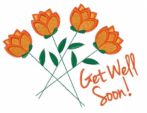 Get Well Soon Machine Embroidery Design