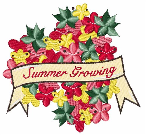 Summer Growing Machine Embroidery Design