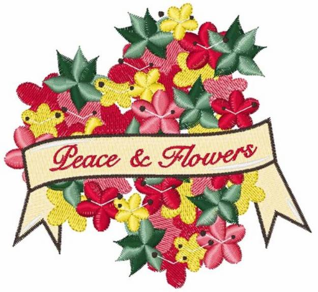Picture of Peace & Flowers Machine Embroidery Design