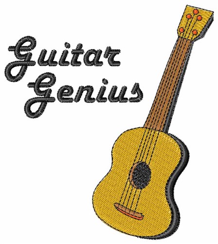 Guitar Genius Machine Embroidery Design