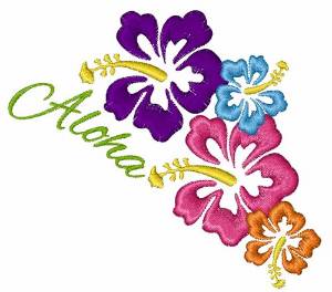 Picture of Aloha Flowers Machine Embroidery Design