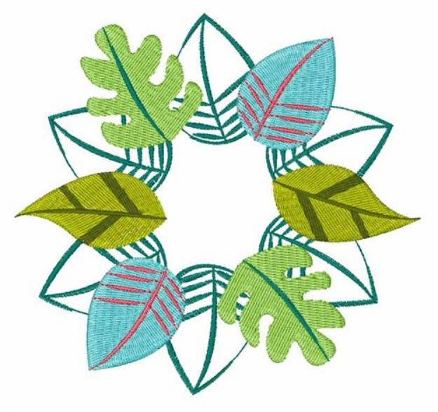 Picture of Leaf Wreath Machine Embroidery Design