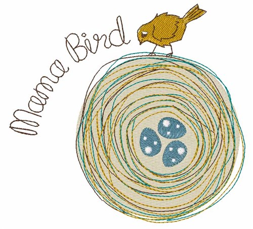 Mama Bird Machine Embroidery Design
