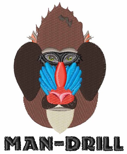 Man-Drill Machine Embroidery Design