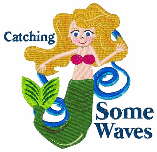 Catching Waves Machine Embroidery Design