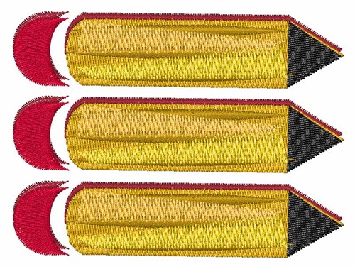 Three Pencils Machine Embroidery Design