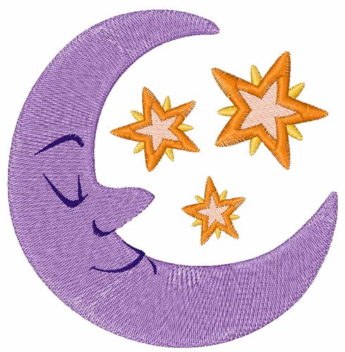 Night Moon Machine Embroidery Design