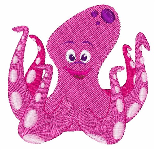 Cartoon Octopus Machine Embroidery Design