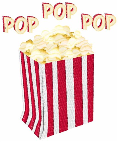 Pop Popcorn Machine Embroidery Design