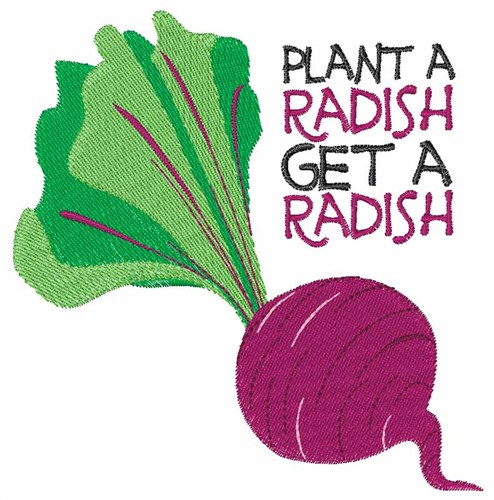 Plant A Radish Machine Embroidery Design