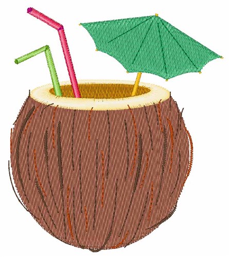 Coconut Drink Machine Embroidery Design
