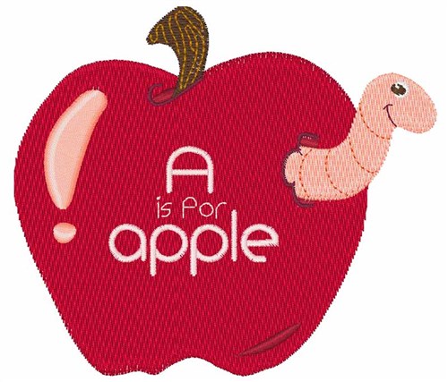A For Apple Machine Embroidery Design