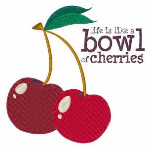 Picture of Bowl Of Cherries Machine Embroidery Design