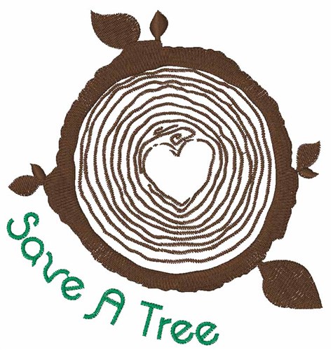 Save A Tree Machine Embroidery Design