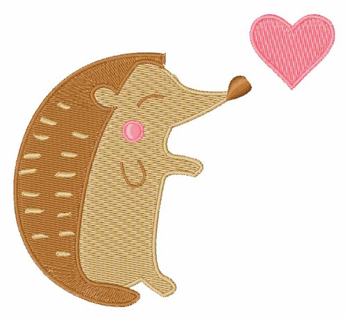 Hedgehog Valentine Machine Embroidery Design