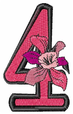 Iris Font Number 4 Machine Embroidery Design