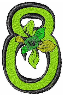 Iris Font Number 8 Machine Embroidery Design