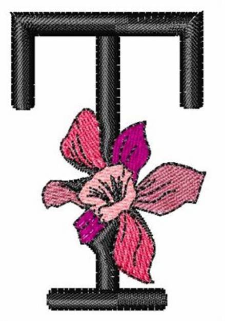 Picture of Iris Font T Machine Embroidery Design