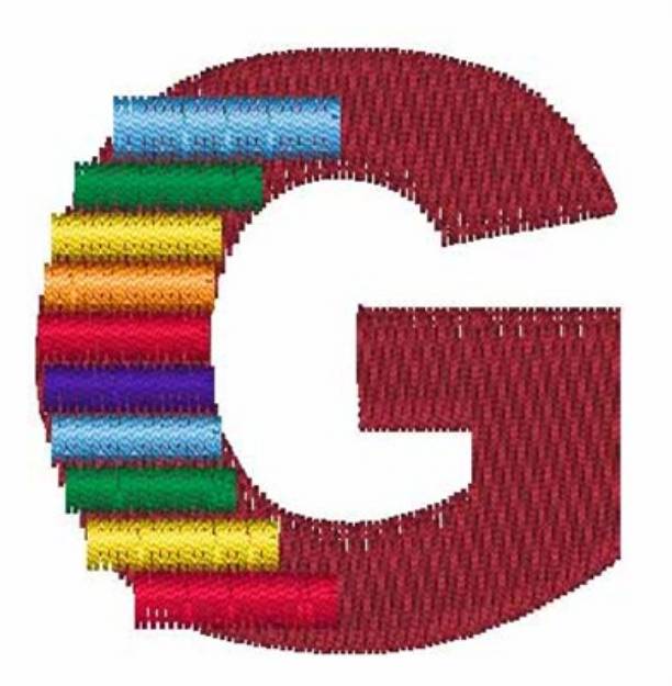 Picture of Xylophone Font G Machine Embroidery Design