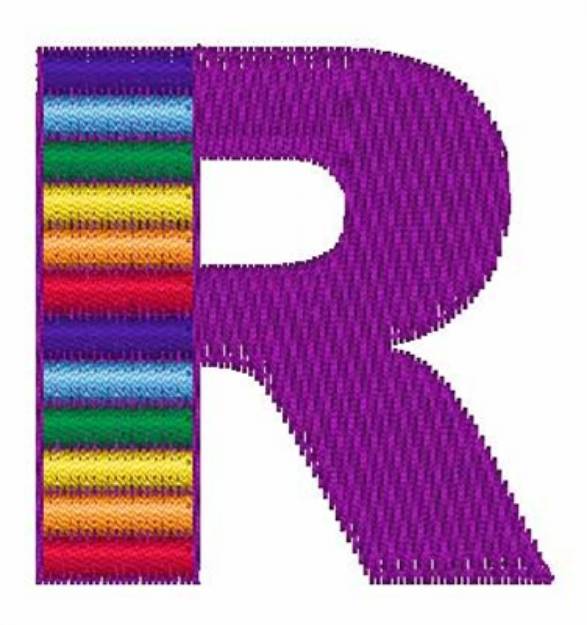 Picture of Xylophone Font R Machine Embroidery Design