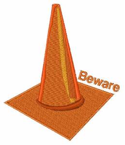 Picture of Beware Cone Machine Embroidery Design