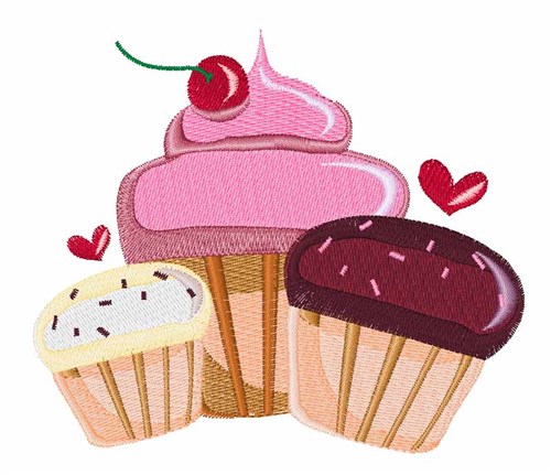 Cupcakes Machine Embroidery Design