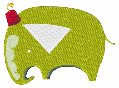 Green Elephant Machine Embroidery Design