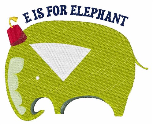 E For Elephant Machine Embroidery Design