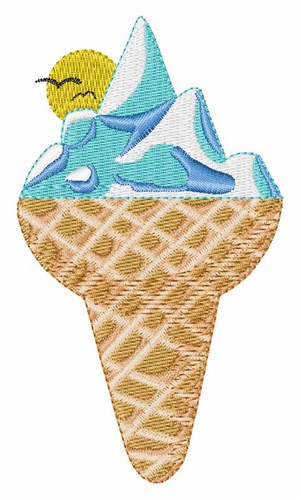 Ice Cone Machine Embroidery Design