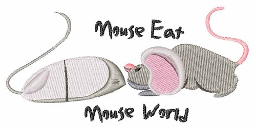 Mouse Eat Machine Embroidery Design