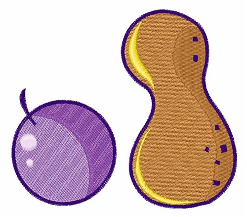 Peanut & Grape Machine Embroidery Design