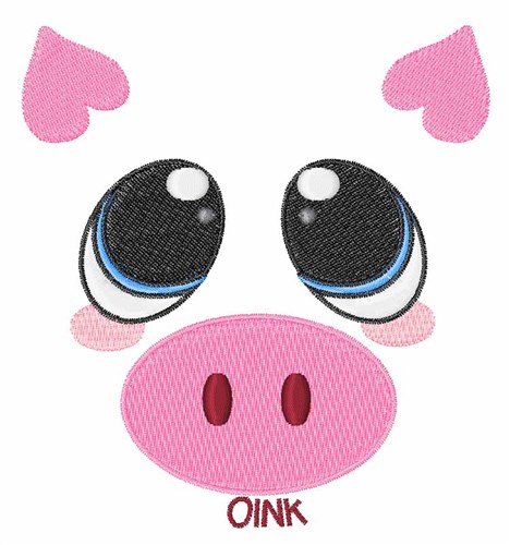 Oink Pig Machine Embroidery Design
