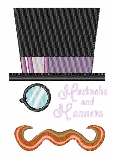 Mustache And Manners Machine Embroidery Design