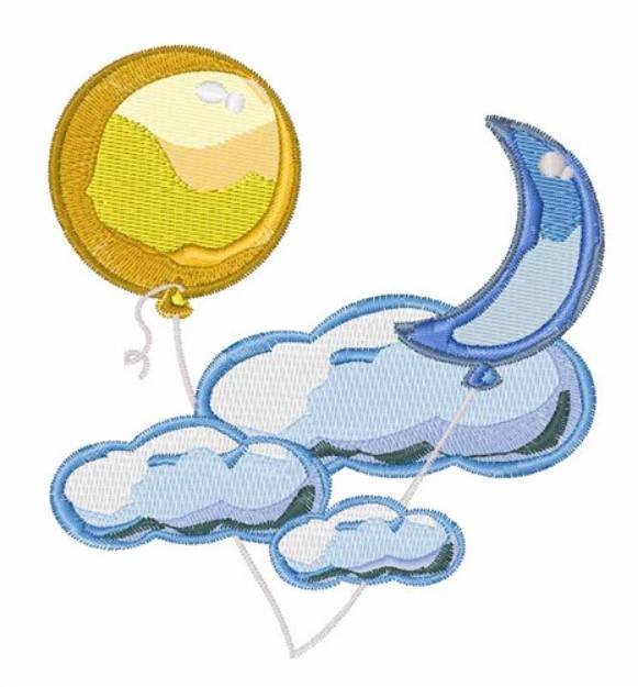 Picture of Balloon In Sky Machine Embroidery Design