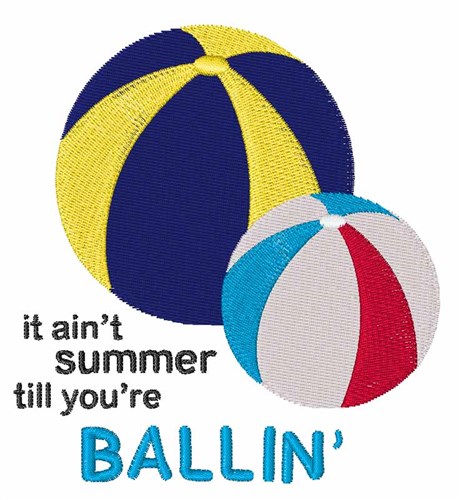 Summer Ballin Machine Embroidery Design