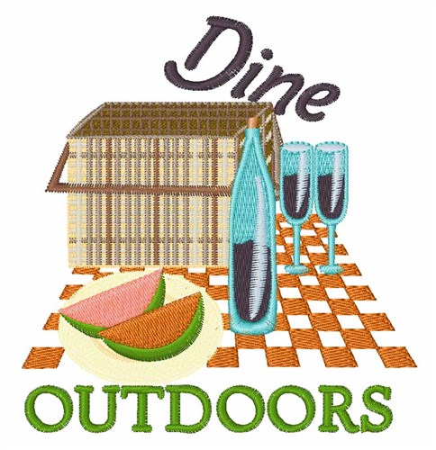 Dine Outdoors Machine Embroidery Design