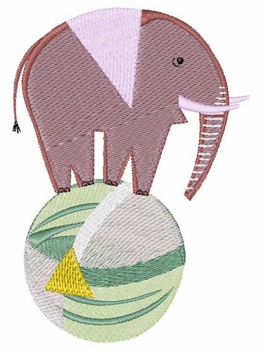 Elephant On Ball Machine Embroidery Design