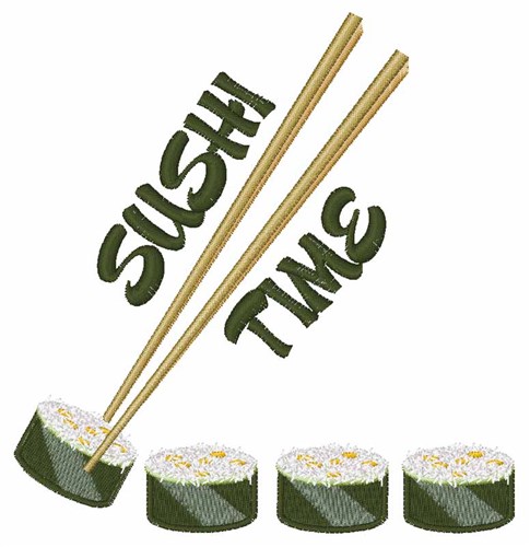 Sushi Time Machine Embroidery Design