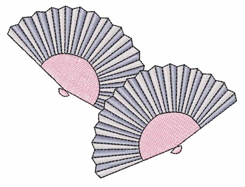 Two Fans Machine Embroidery Design