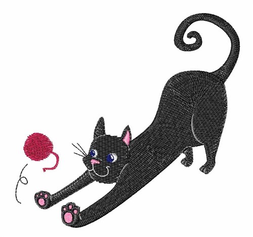 Playful Cat Machine Embroidery Design