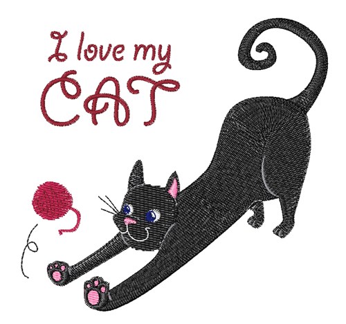 Love My Cat Machine Embroidery Design