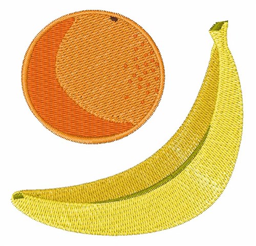 Banana & Orange Machine Embroidery Design