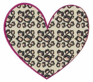 Picture of Animal Print Heart Machine Embroidery Design