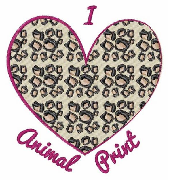 Picture of I Love Animal Print Machine Embroidery Design