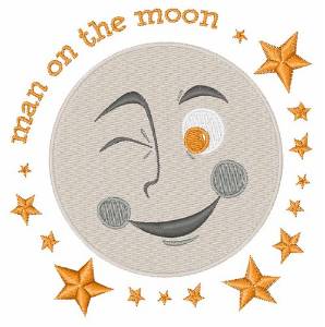 Picture of Man On Moon Machine Embroidery Design