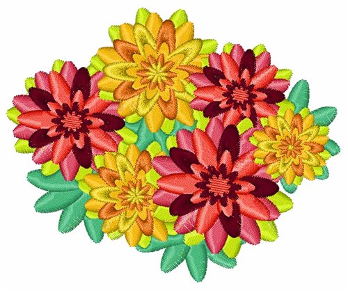 Flower Bunch Machine Embroidery Design