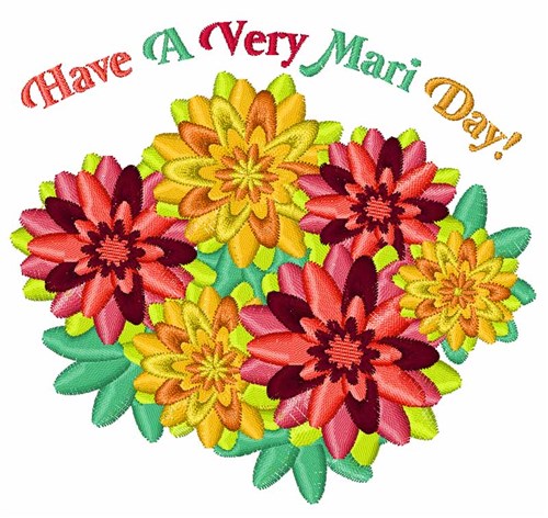 Very Mari Day Machine Embroidery Design