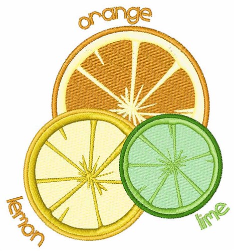 Orange Lemon Lime Machine Embroidery Design